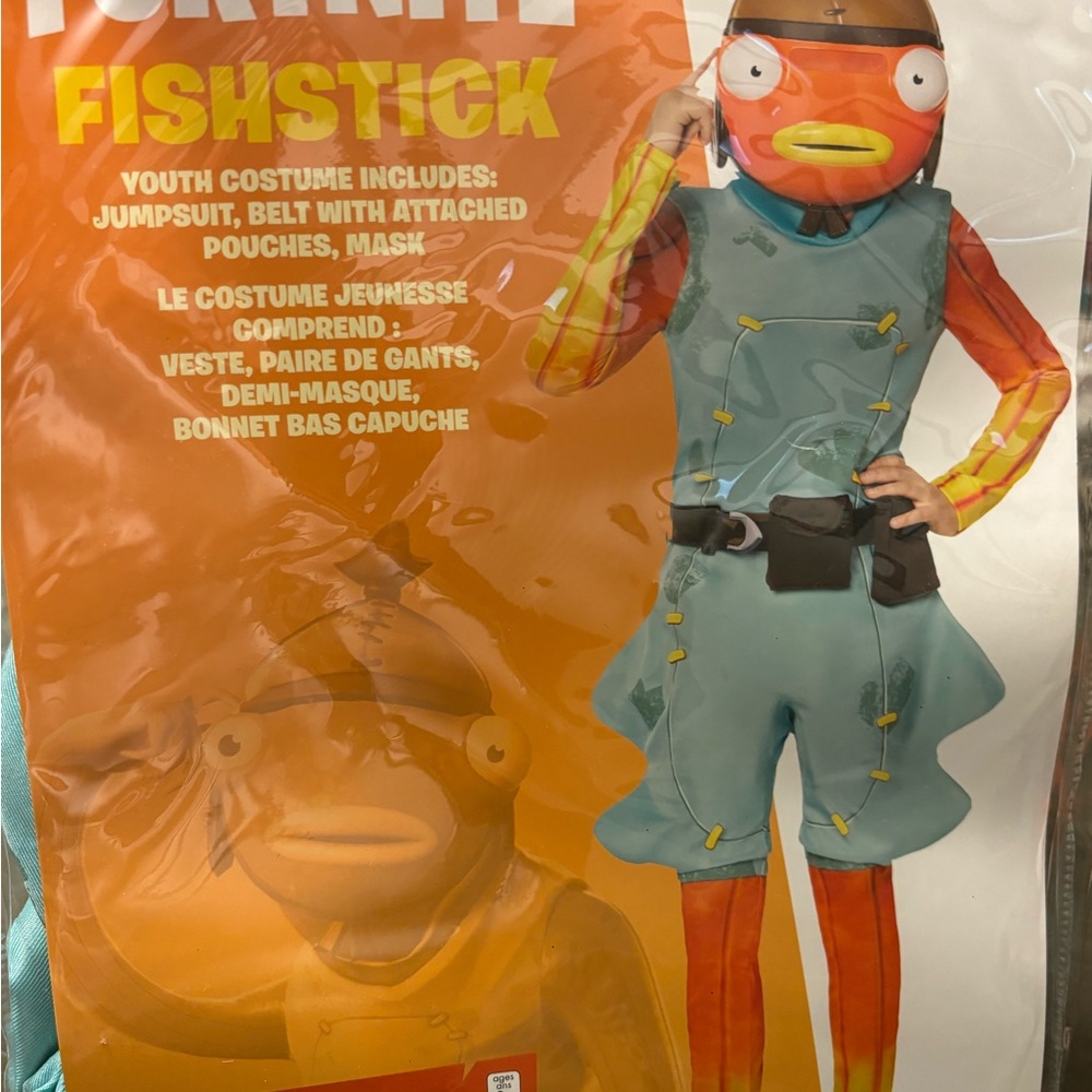Fishstick Kids Costume - Orange and Blue